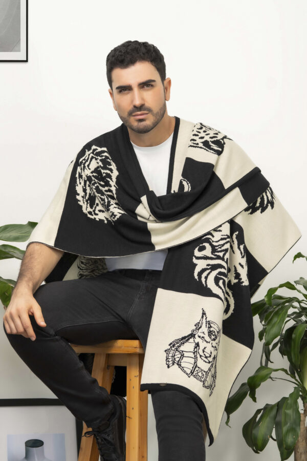 Ruana Poncho Doble Faz Hombre - Imagen 2