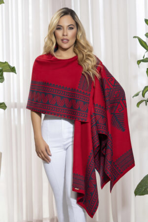 Ruana Poncho Doble Faz Mujer