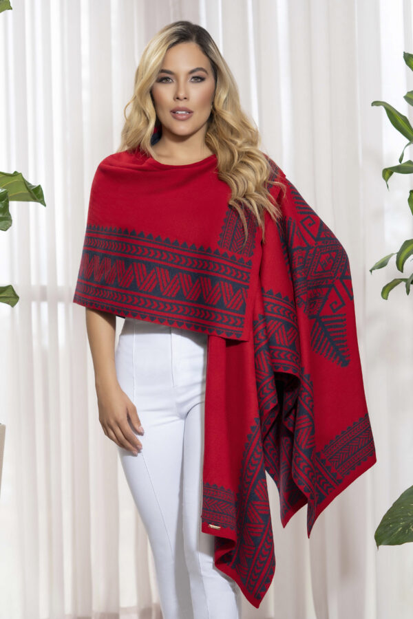 Ruana Poncho Doble Faz Mujer