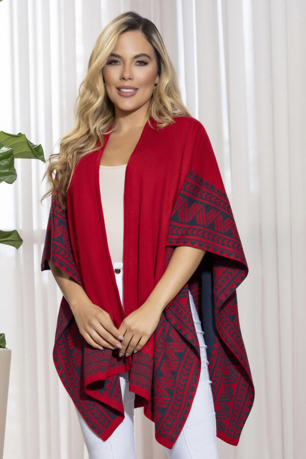 Ruana Poncho Doble Faz Mujer - Imagen 2