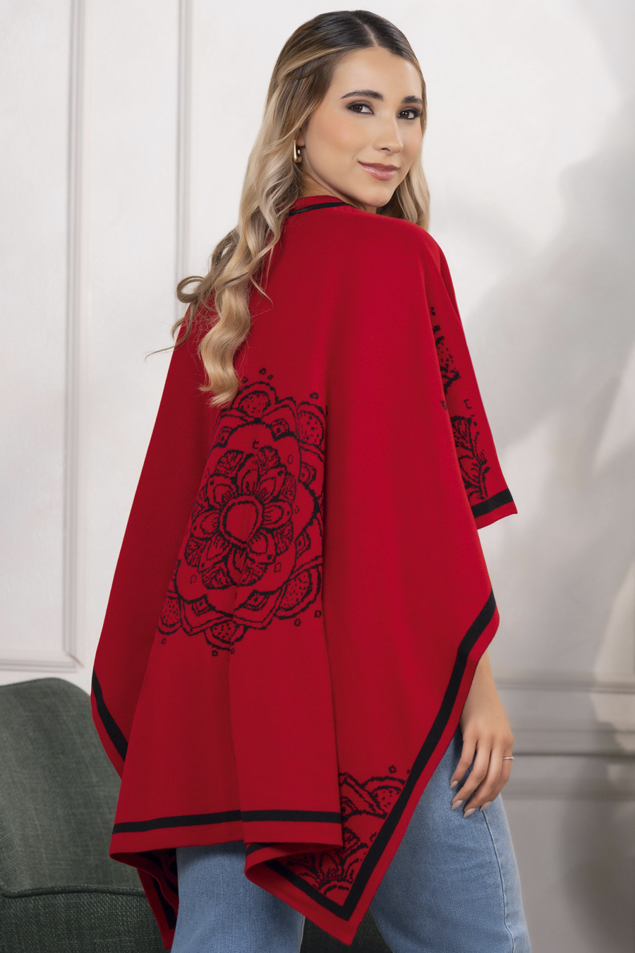 Ruana Poncho Doble Faz Mujer - Imagen 2