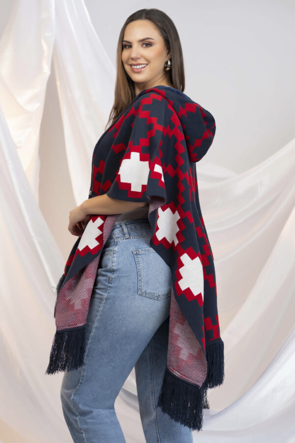 Ruana Flecos Elegante Mujer - Imagen 2