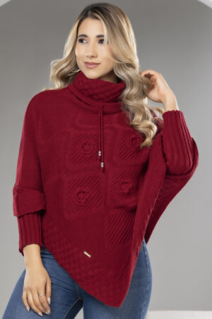 Ruana Cuello Alto Para Mujer