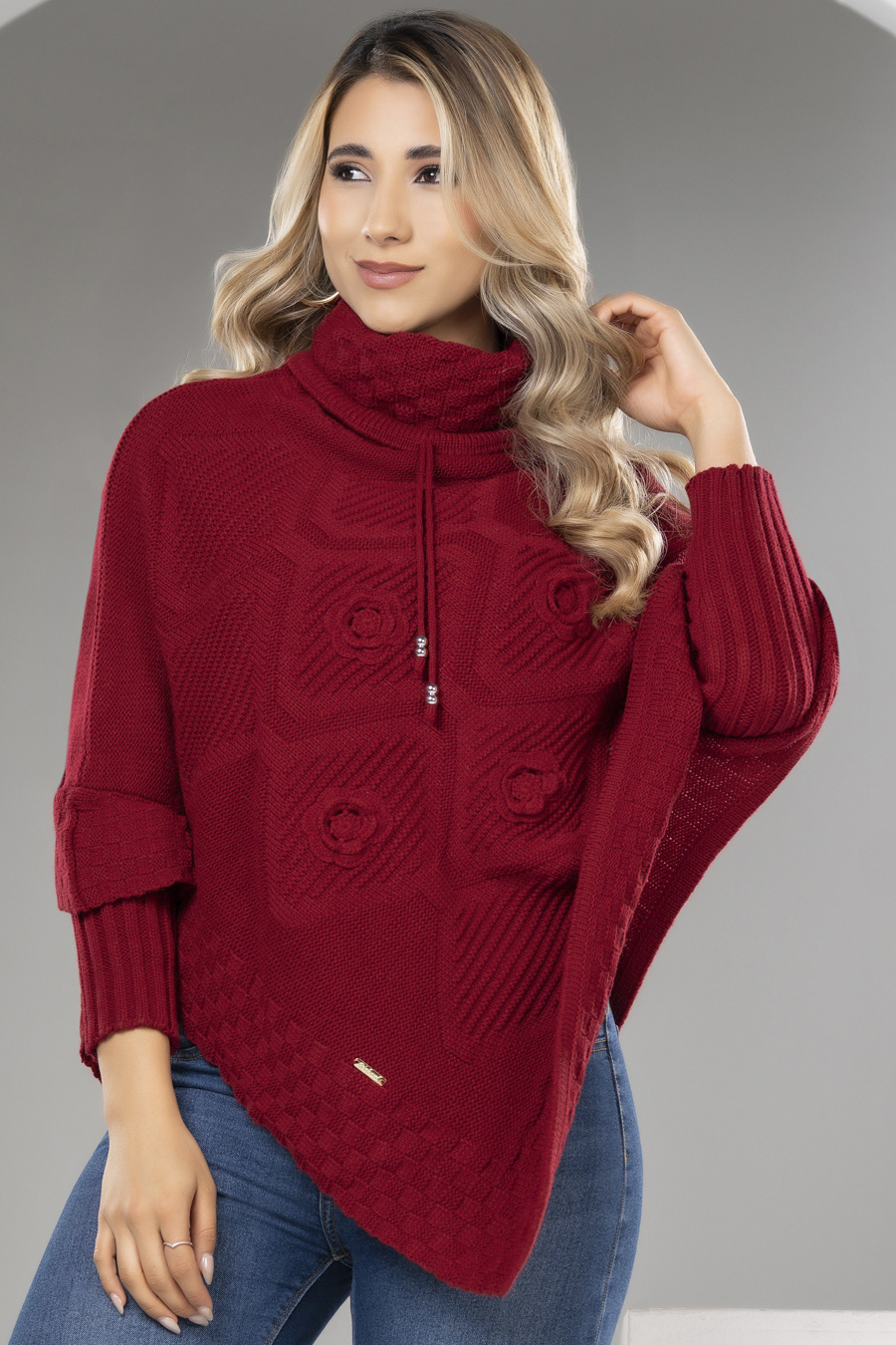 Ruana Cuello Alto Para Mujer