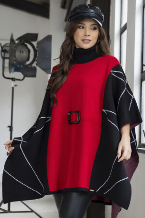 Ruana Colombiana Elegante Mujer