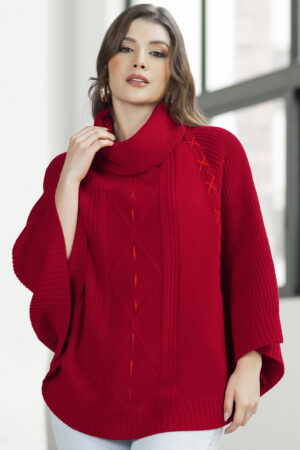 Ruana Cuello Alto Para Mujer