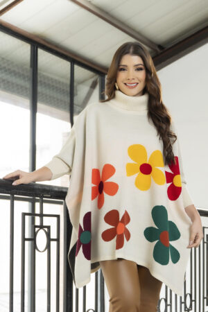 Ruana Elegante Dama Cuello Tortuga