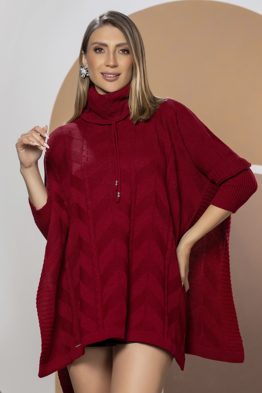Ruana Elegante Dama Cuello Tortuga