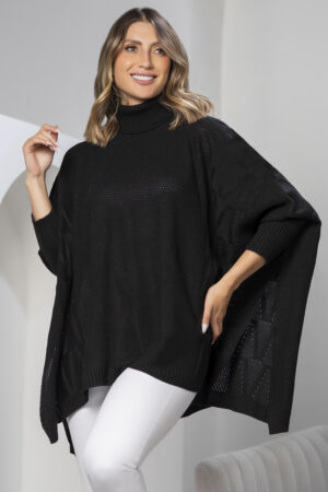 Ruana Elegante Dama Cuello Tortuga